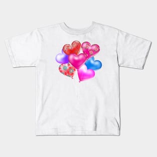 Bunch of Heart Shaped Balloons | Valentine's Day | Cherie's Art(c)2021 Kids T-Shirt